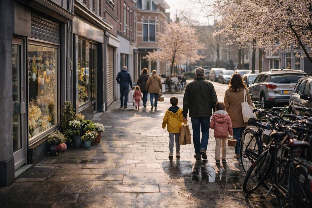 Pasen openingstijden - Ultieme Gids voor Den Haag (2026) Paasochtend sfeer in de buurt