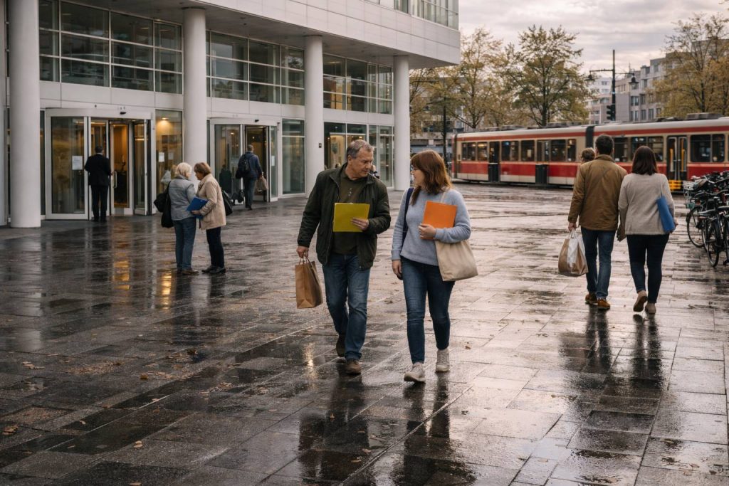 Uitgang aan het einde van de middag